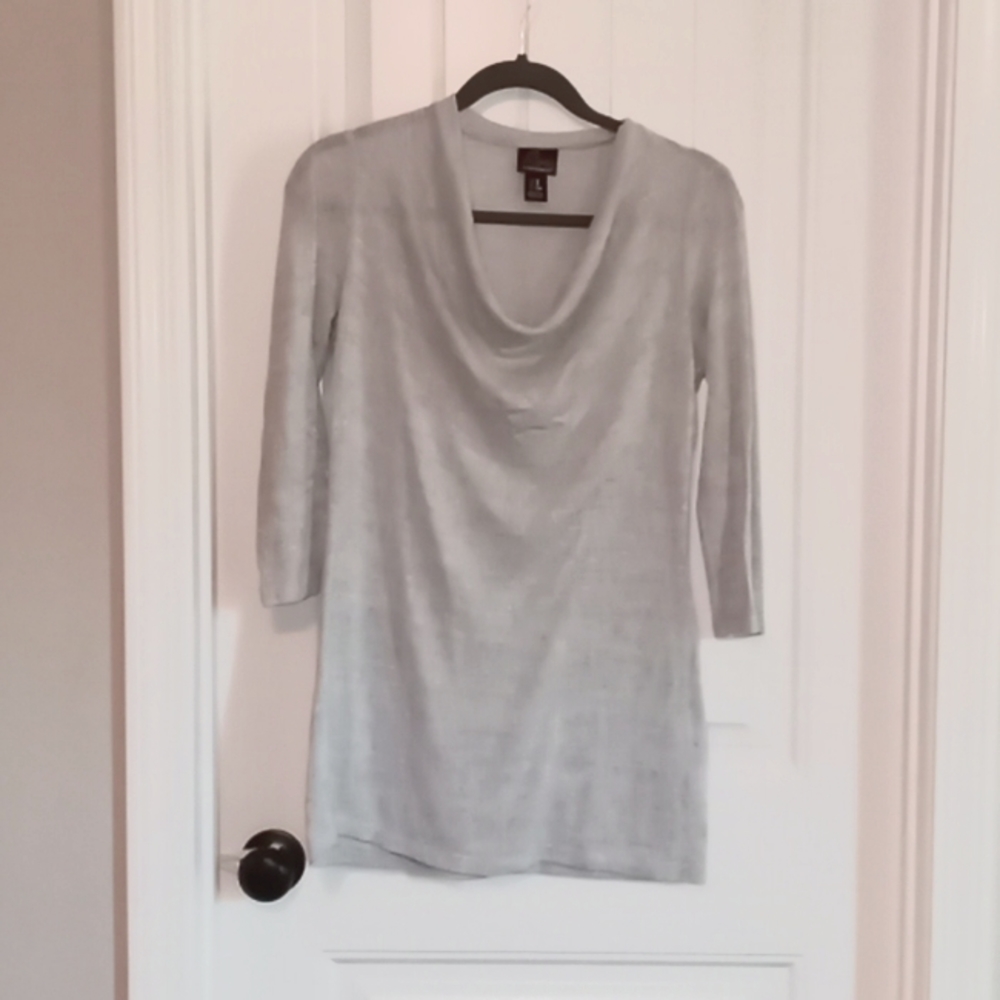 Sparkly Silver Long Sleeve Blouse